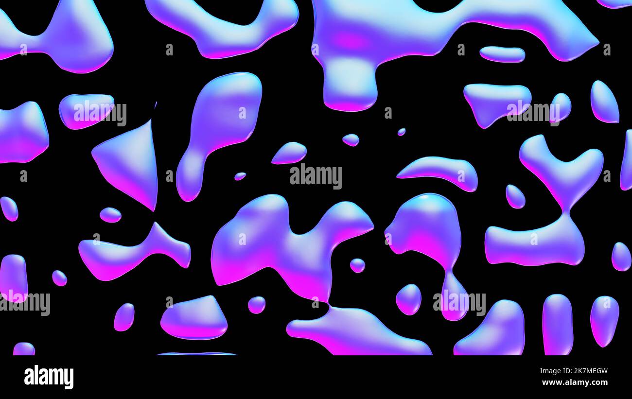 Fluid metallic drops y2k background. Dynamic iridescent retrowave liquid  forms. 3d render illustration Stock Photo - Alamy