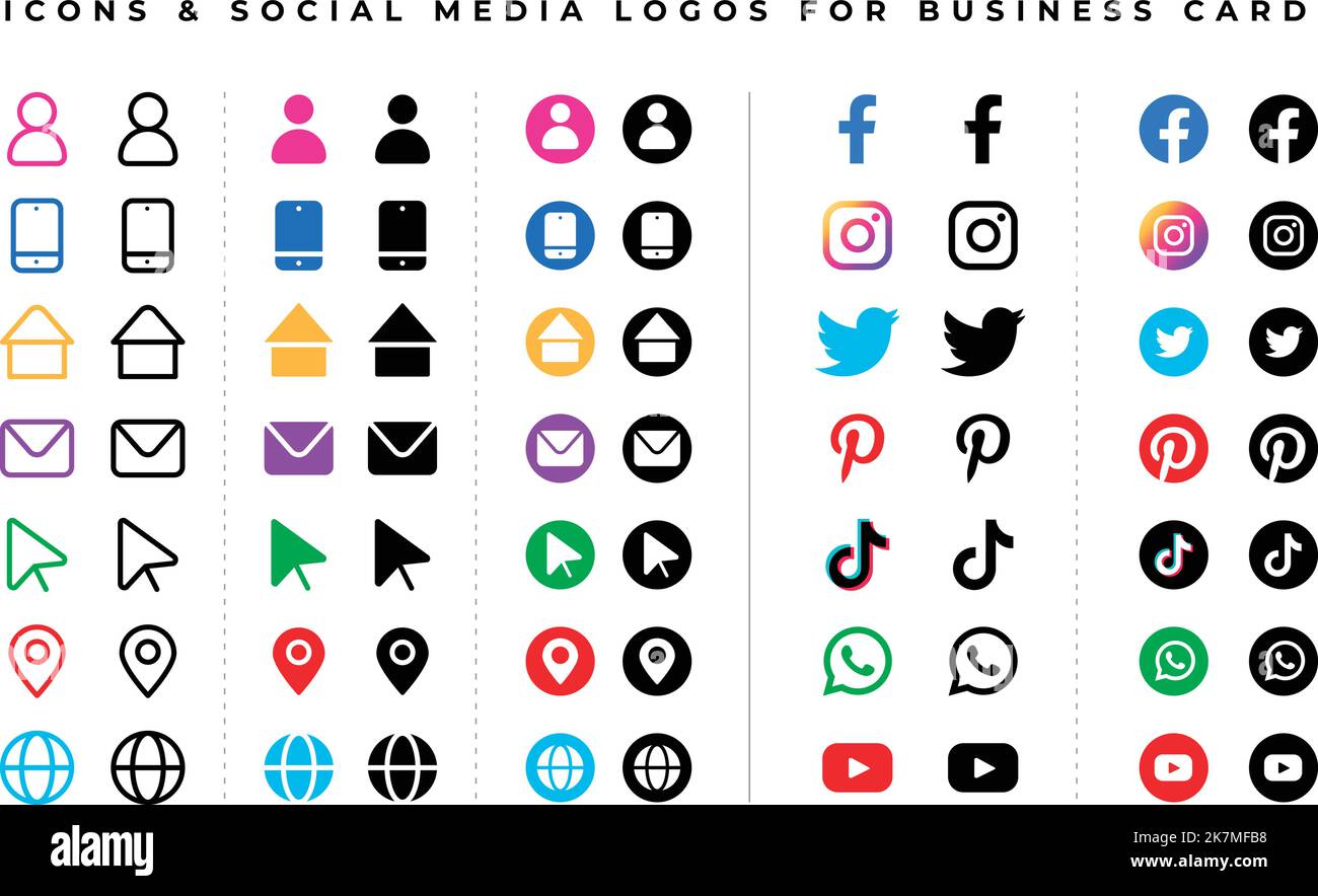 Famous logos or icons for social media platforms. Vector EPS designs ...