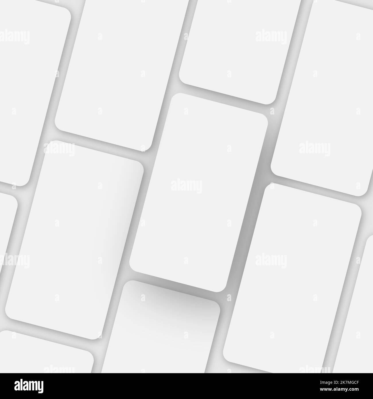 Pattern Of Many Smartphones With Blank Screens Over Gray Background Stock Photo