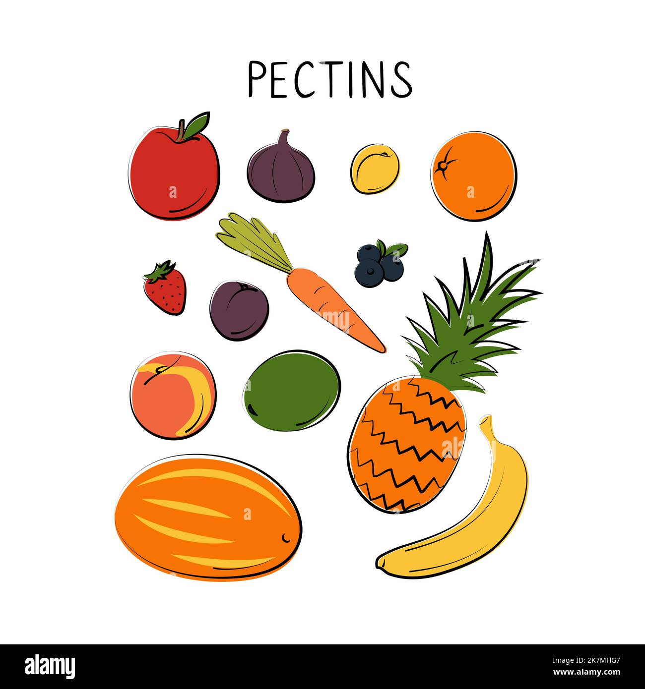 Pectinscontaining food. Groups of healthy products containing vitamins