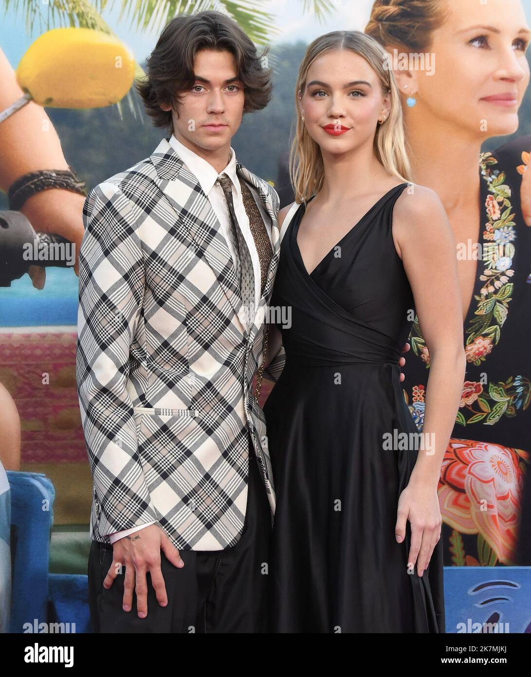 Los Angeles, USA. 17th Oct, 2022. (L-R) Zack Lugo and Emma Brooks at the Universal Pictures' TICKET TO PARADISE Los Angeles Premiere held at the Regency Village Theater in Westwood, CA on Monday, ?October 17, 2022. (Photo By Sthanlee B. Mirador/Sipa USA) Credit: Sipa USA/Alamy Live News Stock Photo