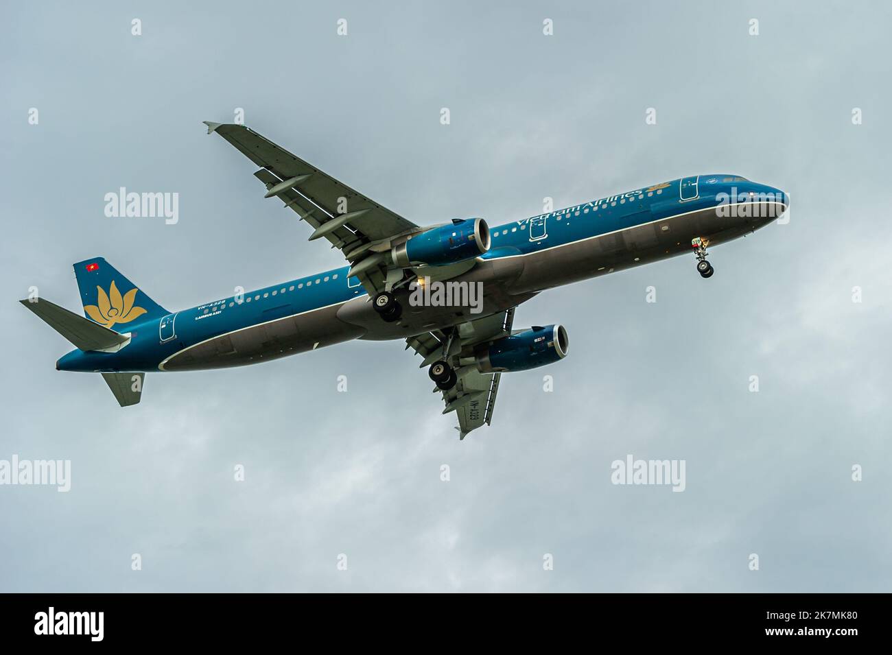 Vietnam Airlines Airbus A321-231 on final approach into Singapore ...