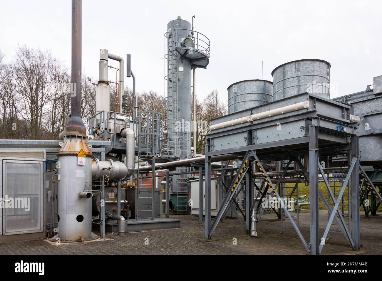 Gasspeicheranlage zur Gasversorgung der Bevölkerung in der Nähe von Kiel Stock Photo