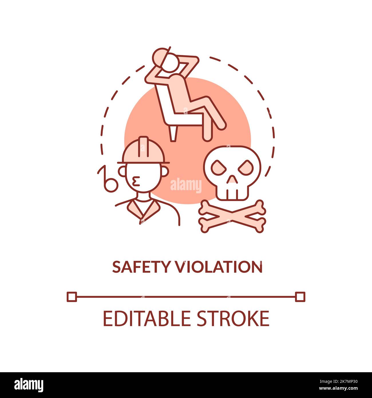 Safety violation orange concept icon Stock Vector
