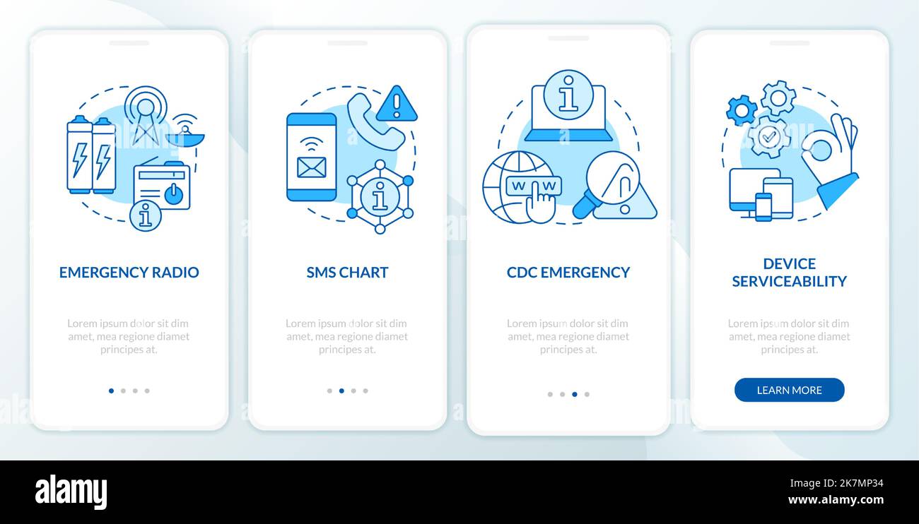 Ways to stay tuned blue onboarding mobile app screen Stock Vector Image ...