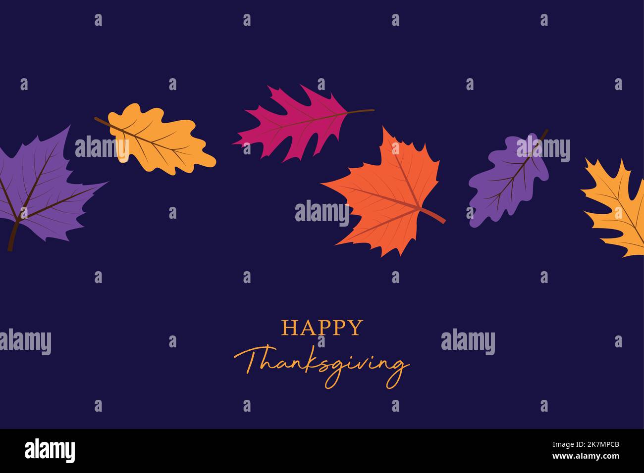 happy thanksgiving greeting card with autumn leaves Stock Vector Image ...