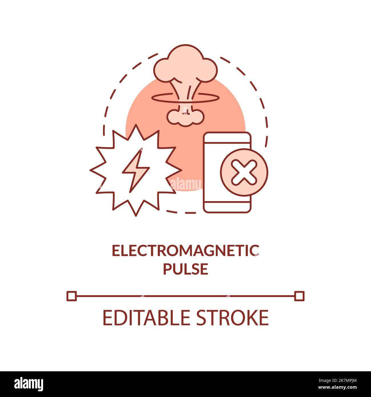 Electromagnetic pulse orange concept icon Stock Vector Image & Art - Alamy