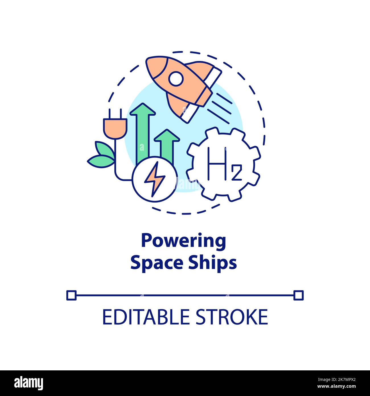Powering spaceship concept icon Stock Vector