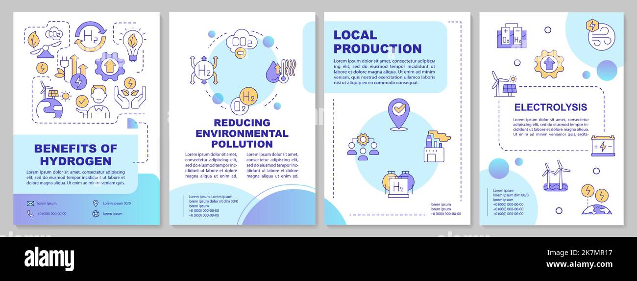 Benefits of hydrogen blue brochure template Stock Vector Image & Art ...
