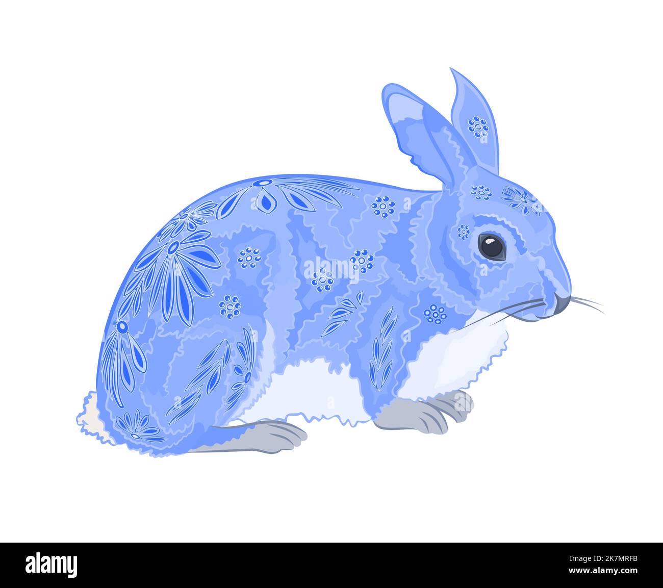 Bunny painted like Easter eggs Stock Vector
