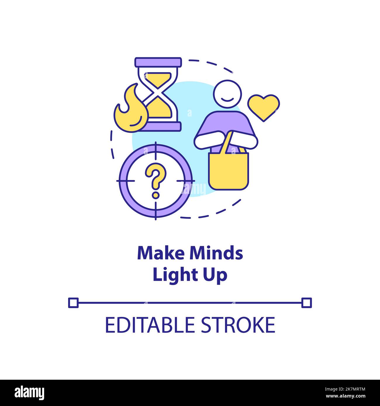 Make consumer minds light up concept icon Stock Vector
