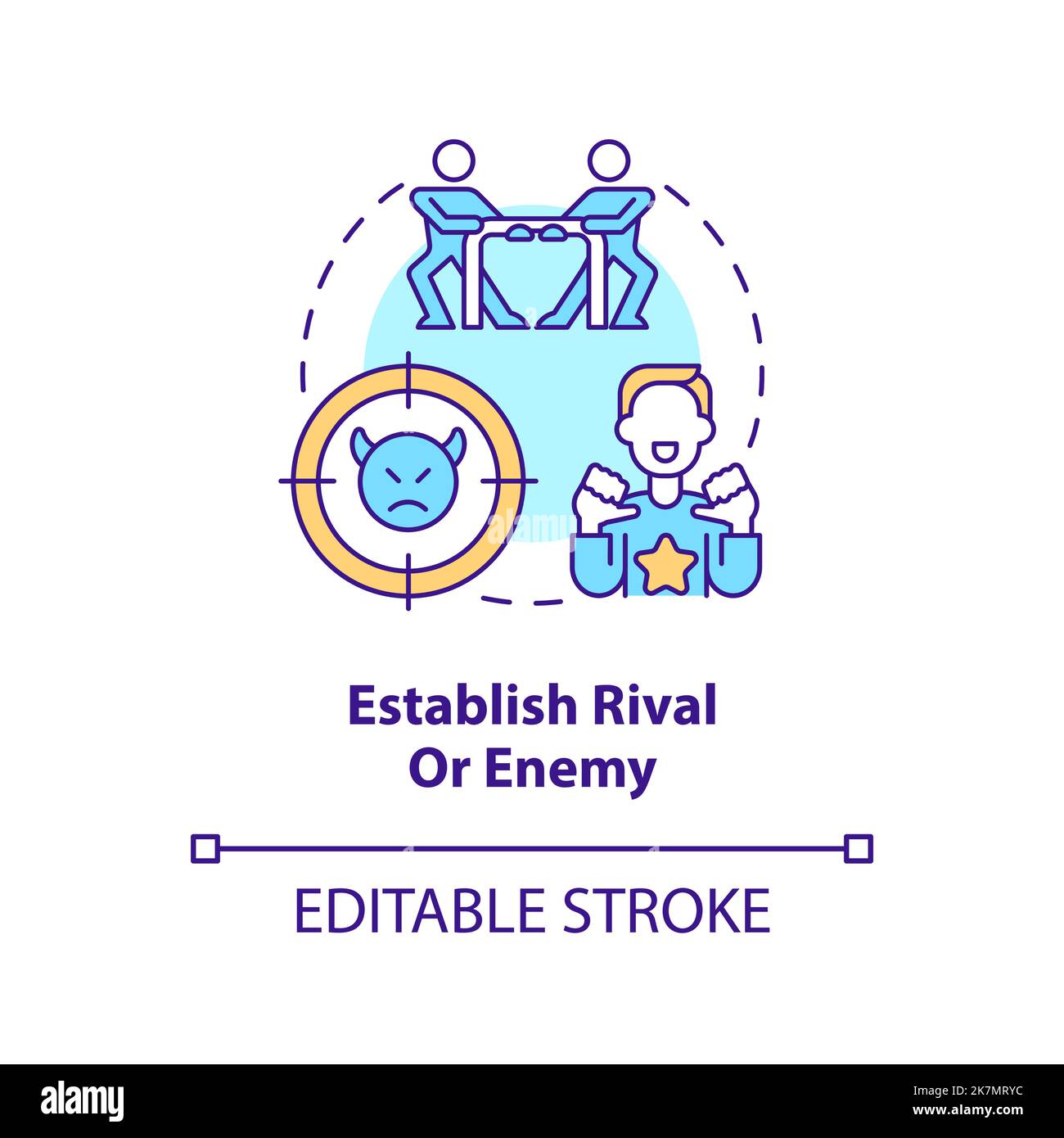 Establish rival and enemy concept icon Stock Vector