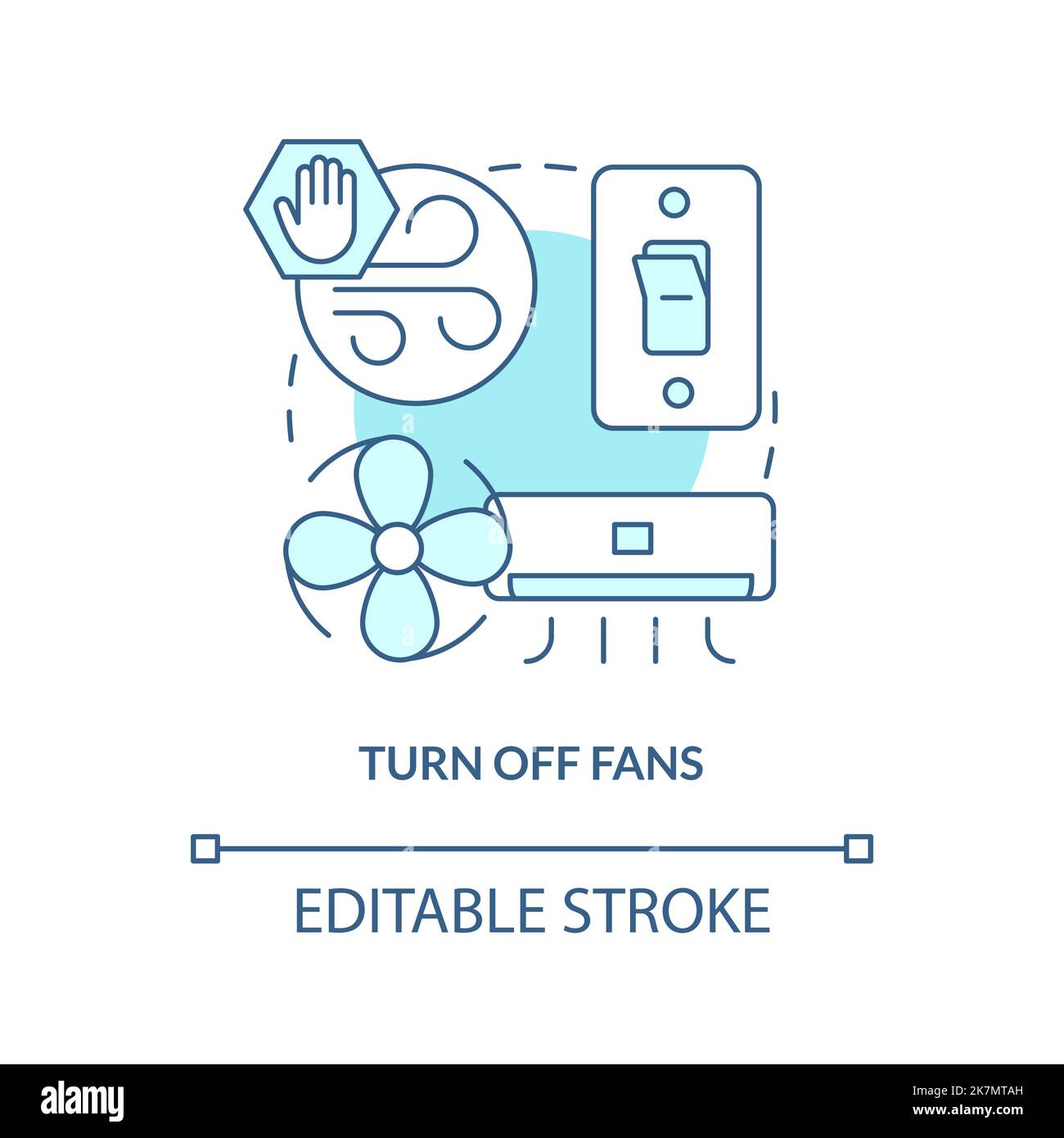 Turn off fans turquoise concept icon Stock Vector Image & Art Alamy
