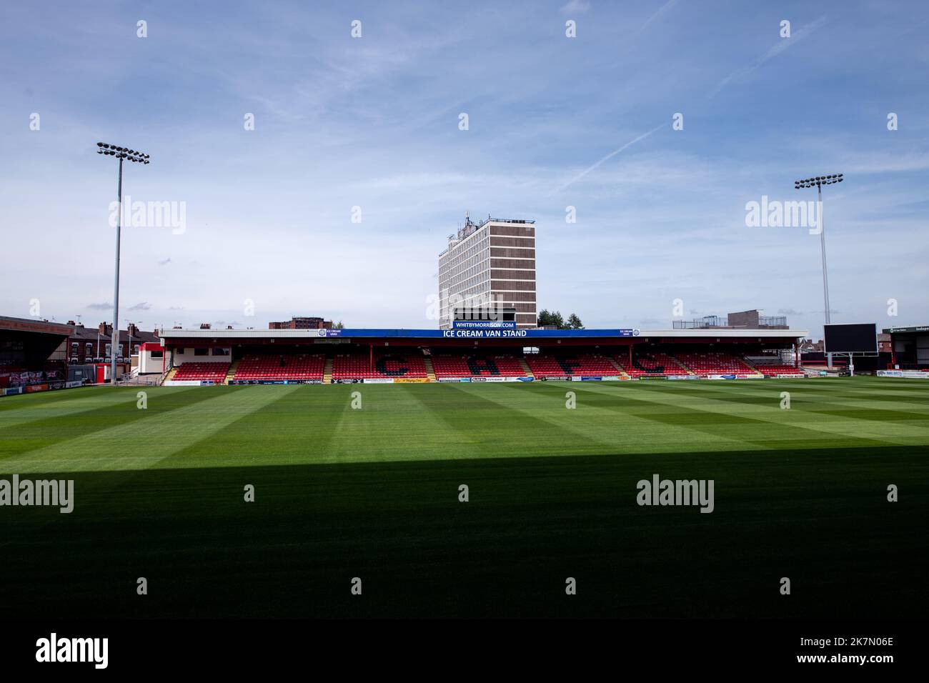 Crewe Alexandra FC. The Mornflake Stadium. Stock Photo