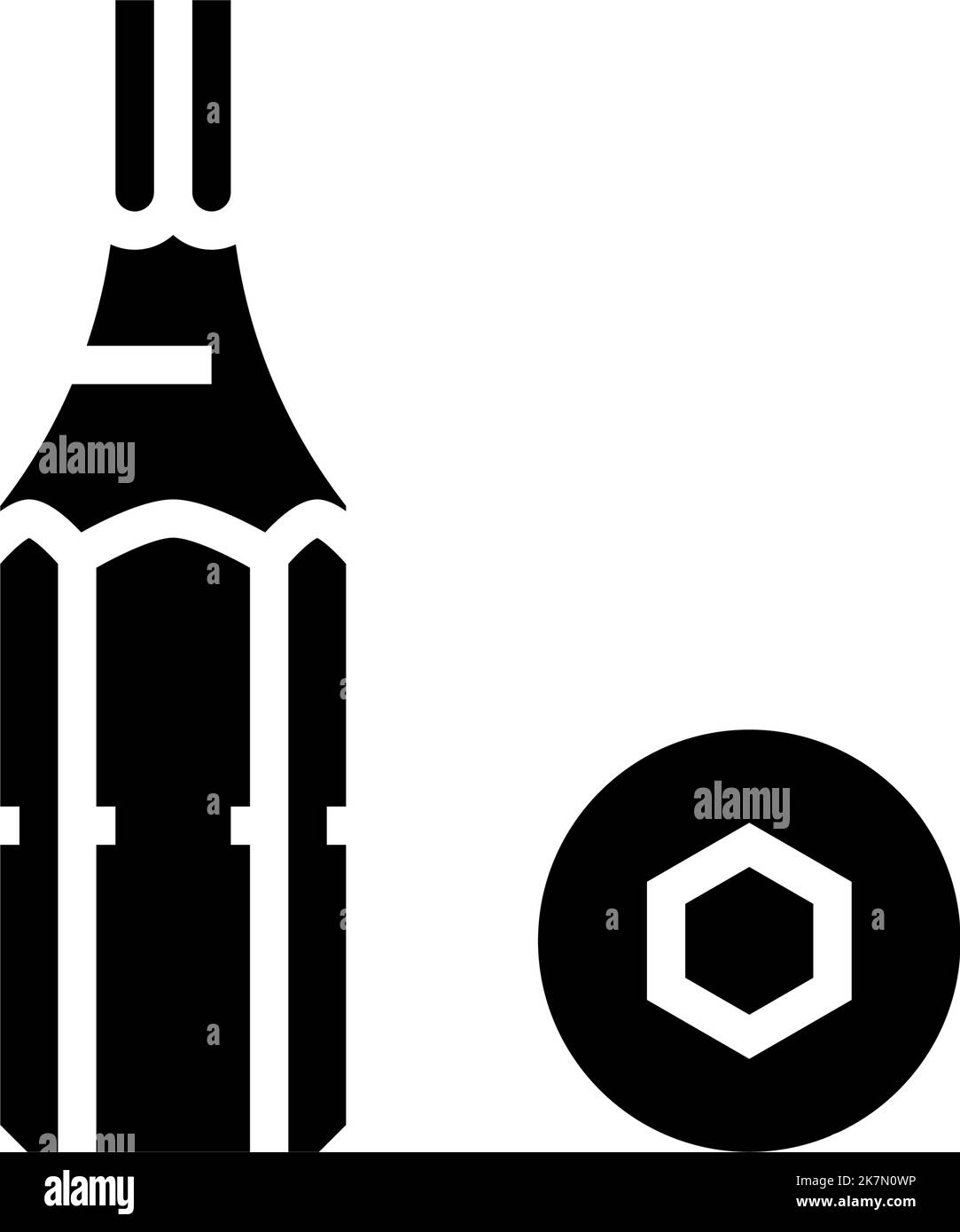 allen wrench screwdriver bit glyph icon vector illustration Stock