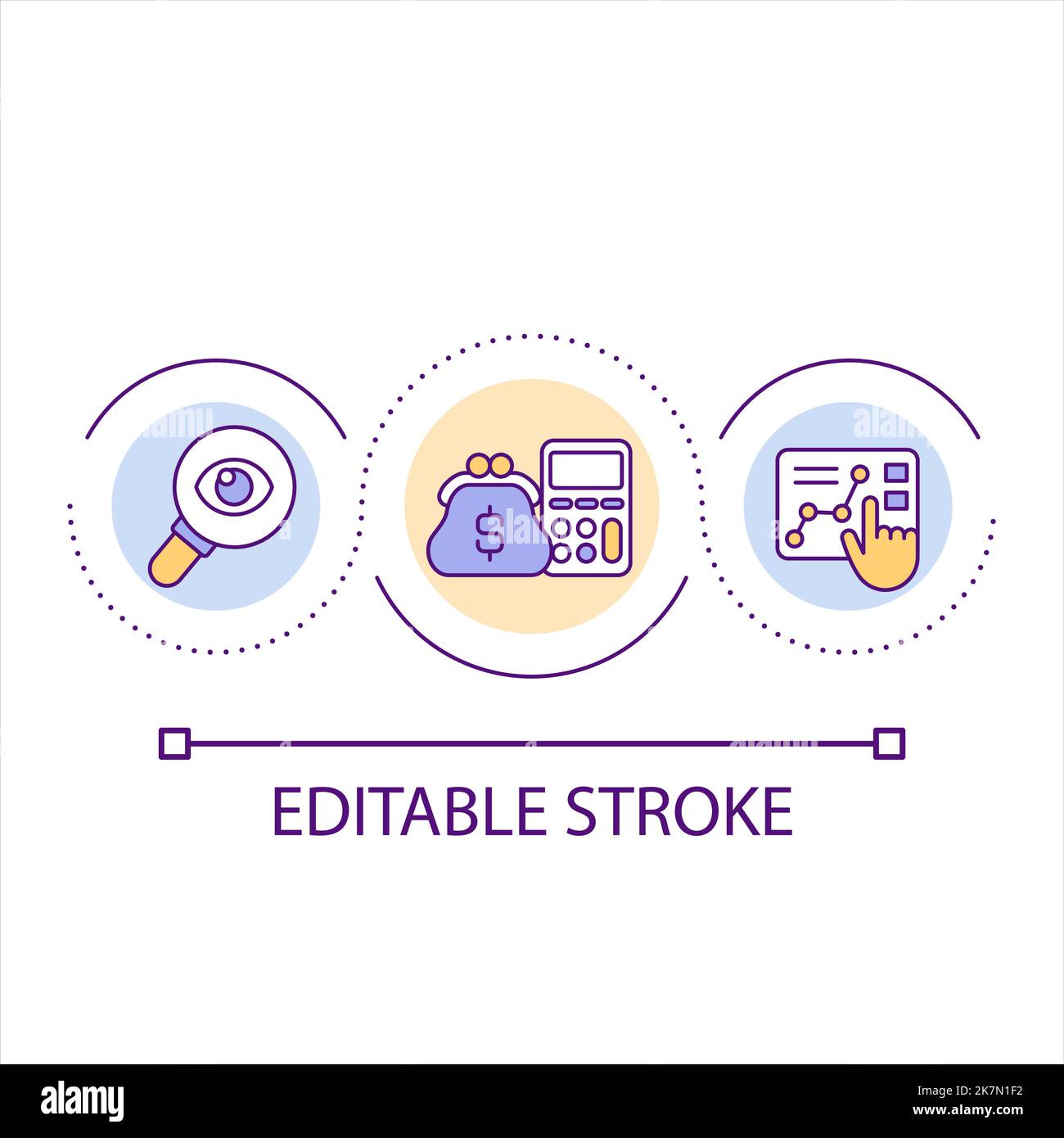 Choosing best market option loop concept icon Stock Vector