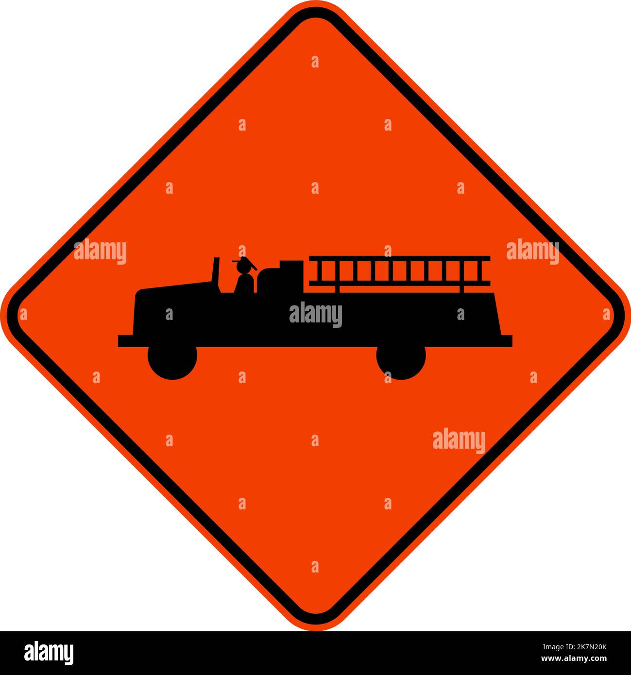 Emergency Vehicle Crossing Sign On White Background Stock Vector Image