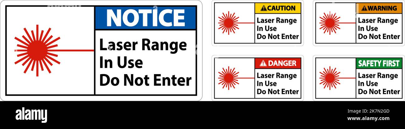 Laser Range In Use Do Not Enter Sign Stock Vector