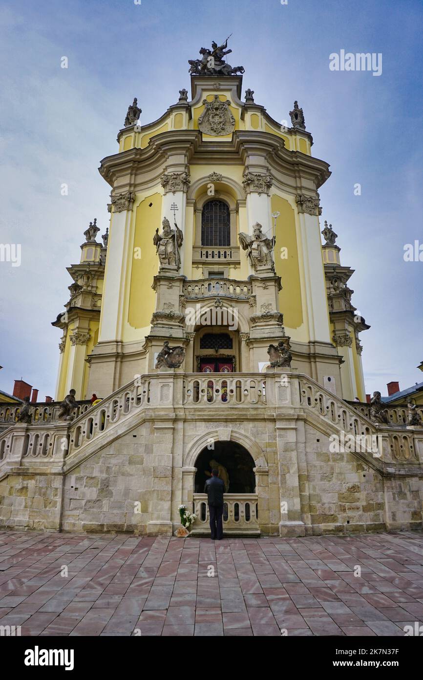 historical monument and tower, ukraine lviv Stock Photo Alamy