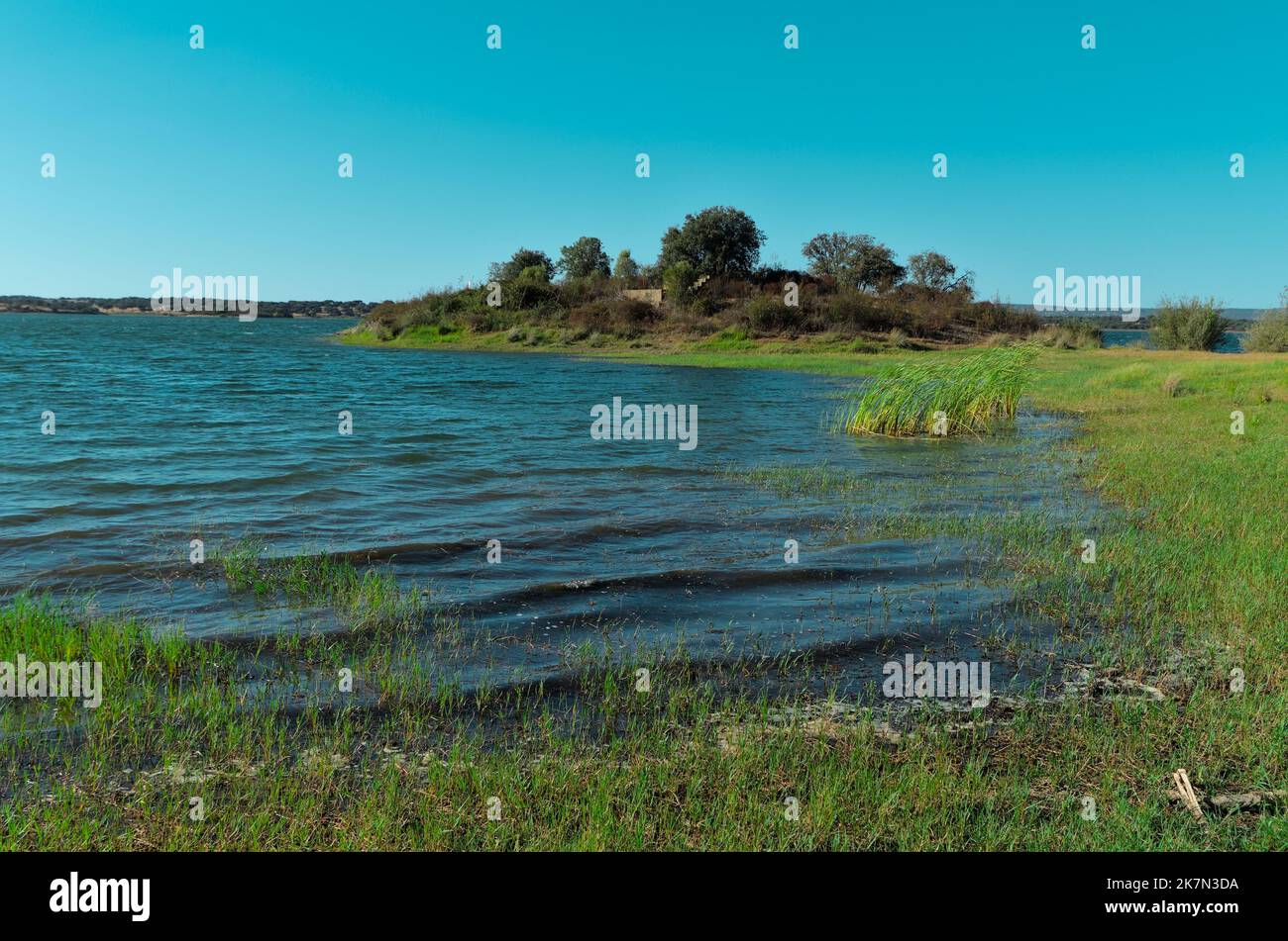 Albergaria dos Fusos Dam in Vila Alva. Alentejo, Portugal Stock Photo