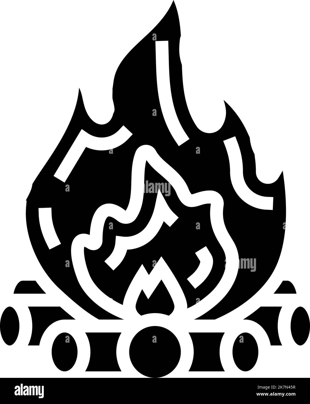 bonfire fire glyph icon vector illustration Stock Vector Image & Art ...