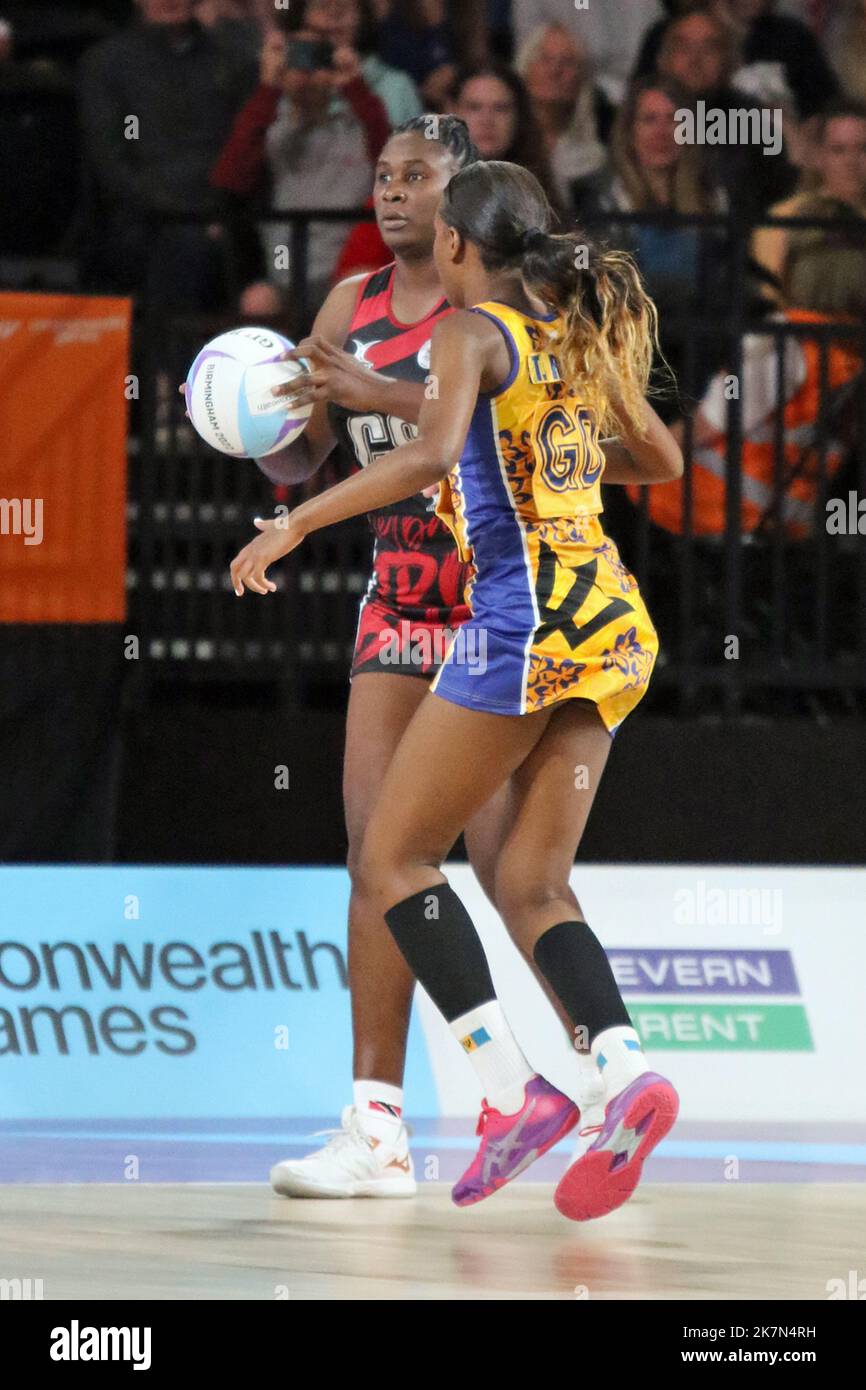 Afeisha NOEL of Trinidad & Tobago in the women's netball between Barbados v Trinidad & Tobago at