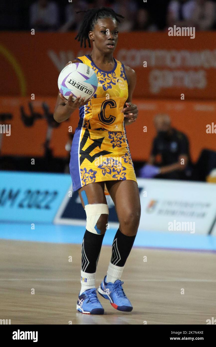 Stephian SHEPHERD of Barbados in the women's netball between Barbados v Trinidad & Tobago at the