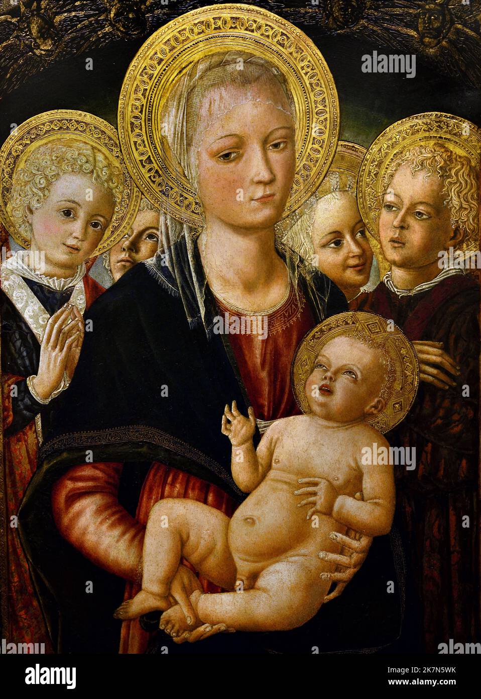 Madonna and Child with Angels 14651475 15th Century by Matteo di Giovanni 1430 1495 Siena