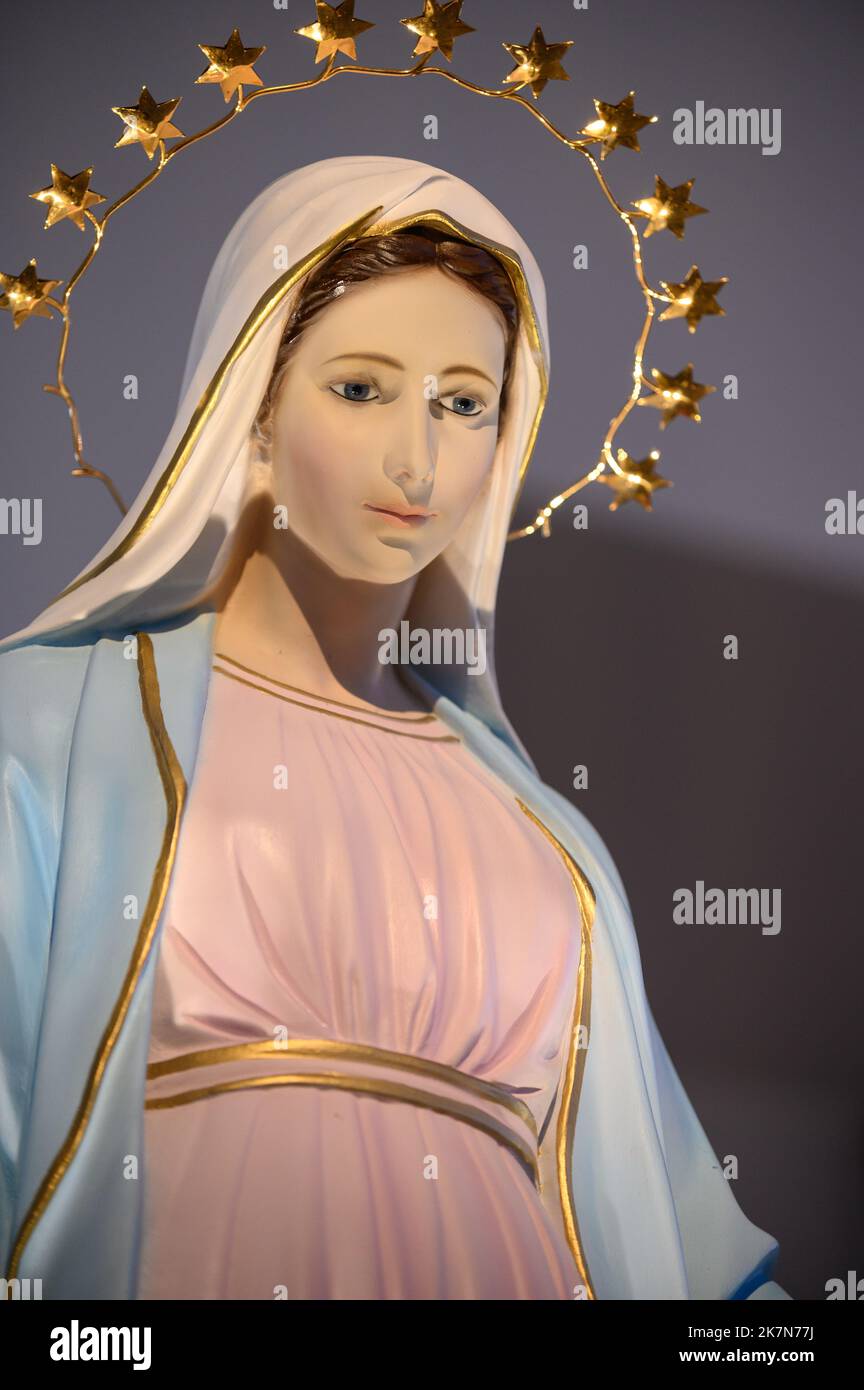 Statue of the Virgin Mary in the Roman Catholic Church of St Elijah in