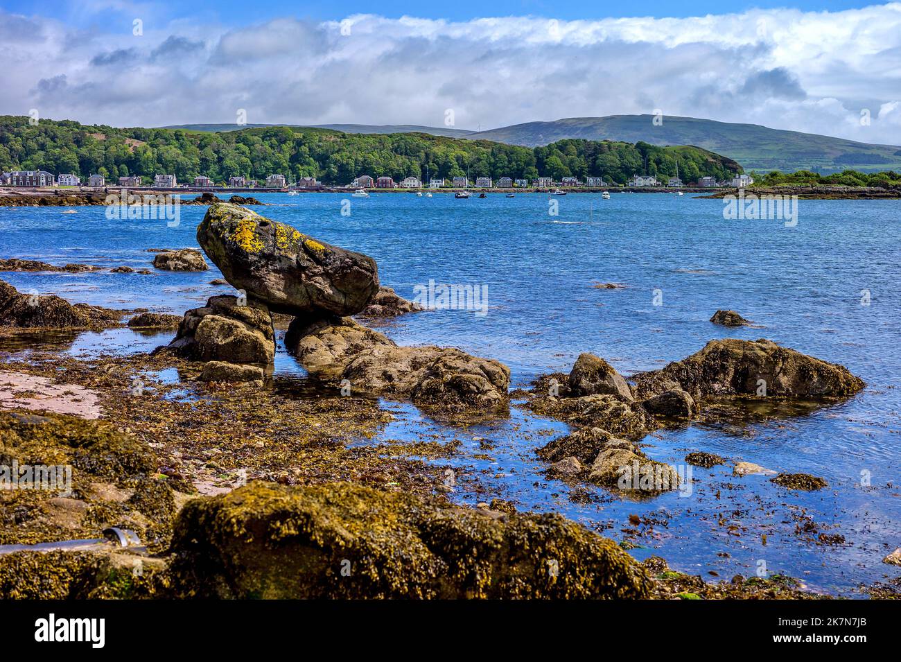 The rocky coast at Millport. Great Cumbrae Island, Scotland, UK Stock