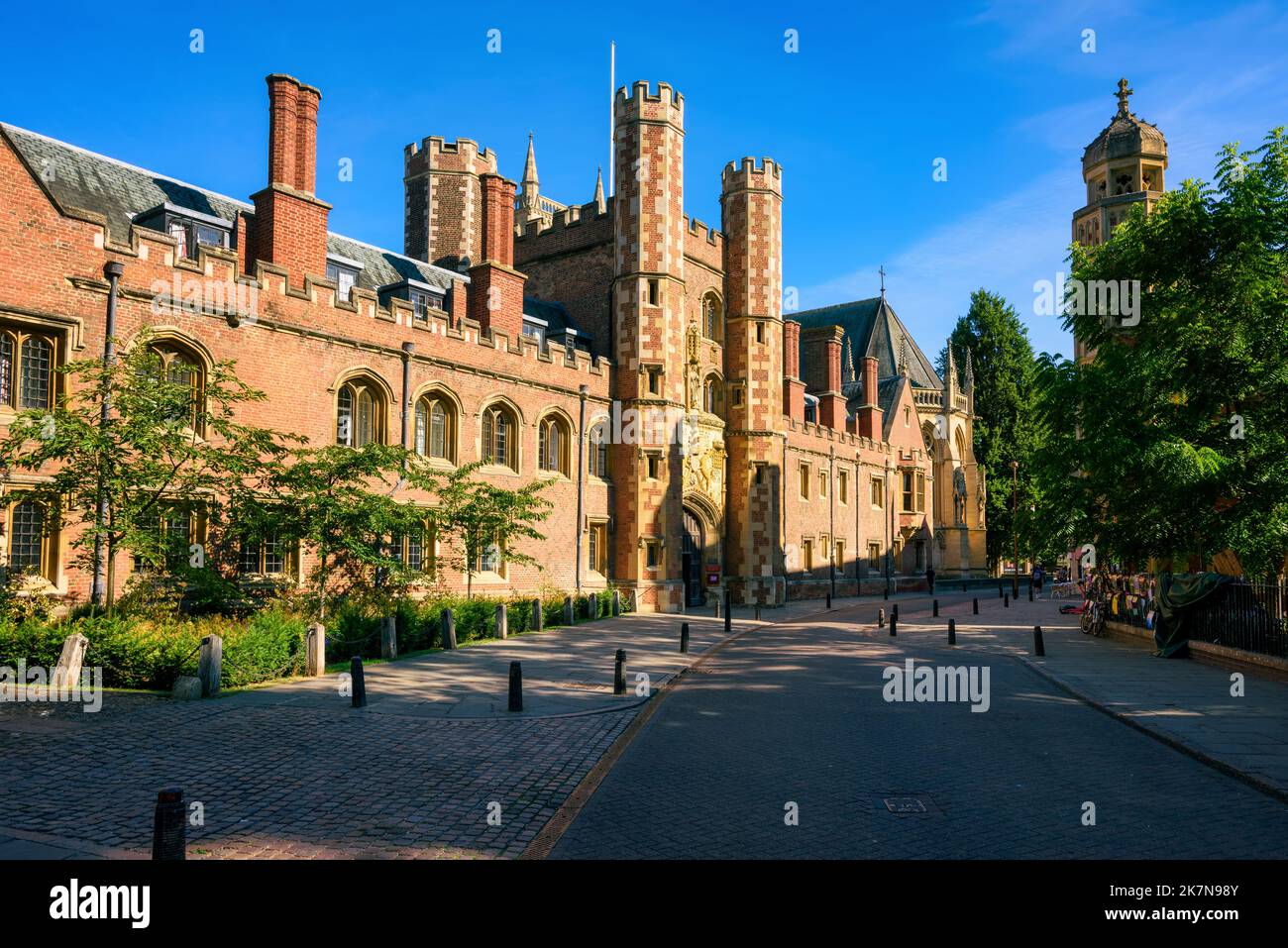 Historical Trinity street in Cambridge Old town, England, United Kingdom Stock Photo