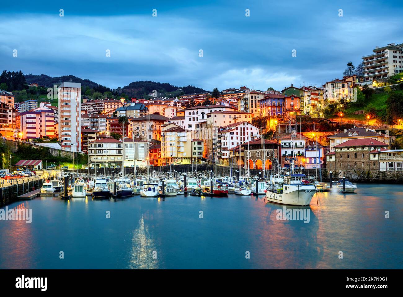 The picturesque port of Mutriku town, Gipuzkoa province, Basque Country, Spain Stock Photo