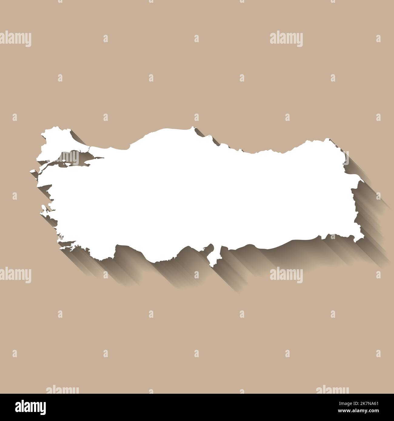 Turkey vector country map silhouette Stock Vector Image & Art Alamy