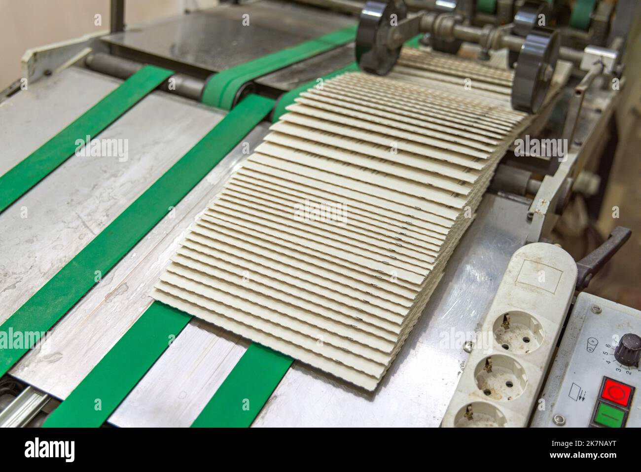 Conveyor Belts With Folded Pages Book Production Exit Flow Stock Photo