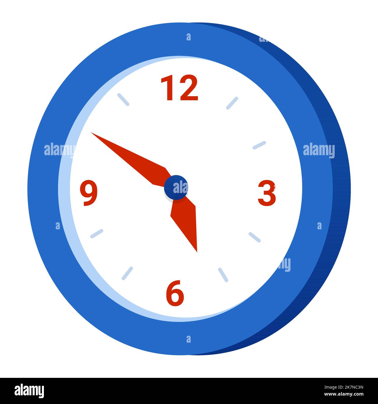 Wall Clock modern flat design style single isolated image Stock
