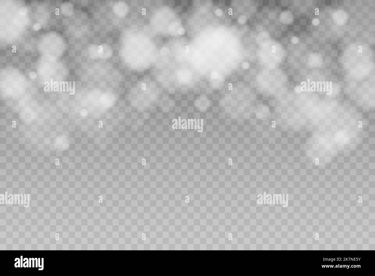 Shining bokeh isolated on transparent background. Light isolated lights. Transparent blurry shapes. Abstract light effect. Vector illustration. Stock Vector