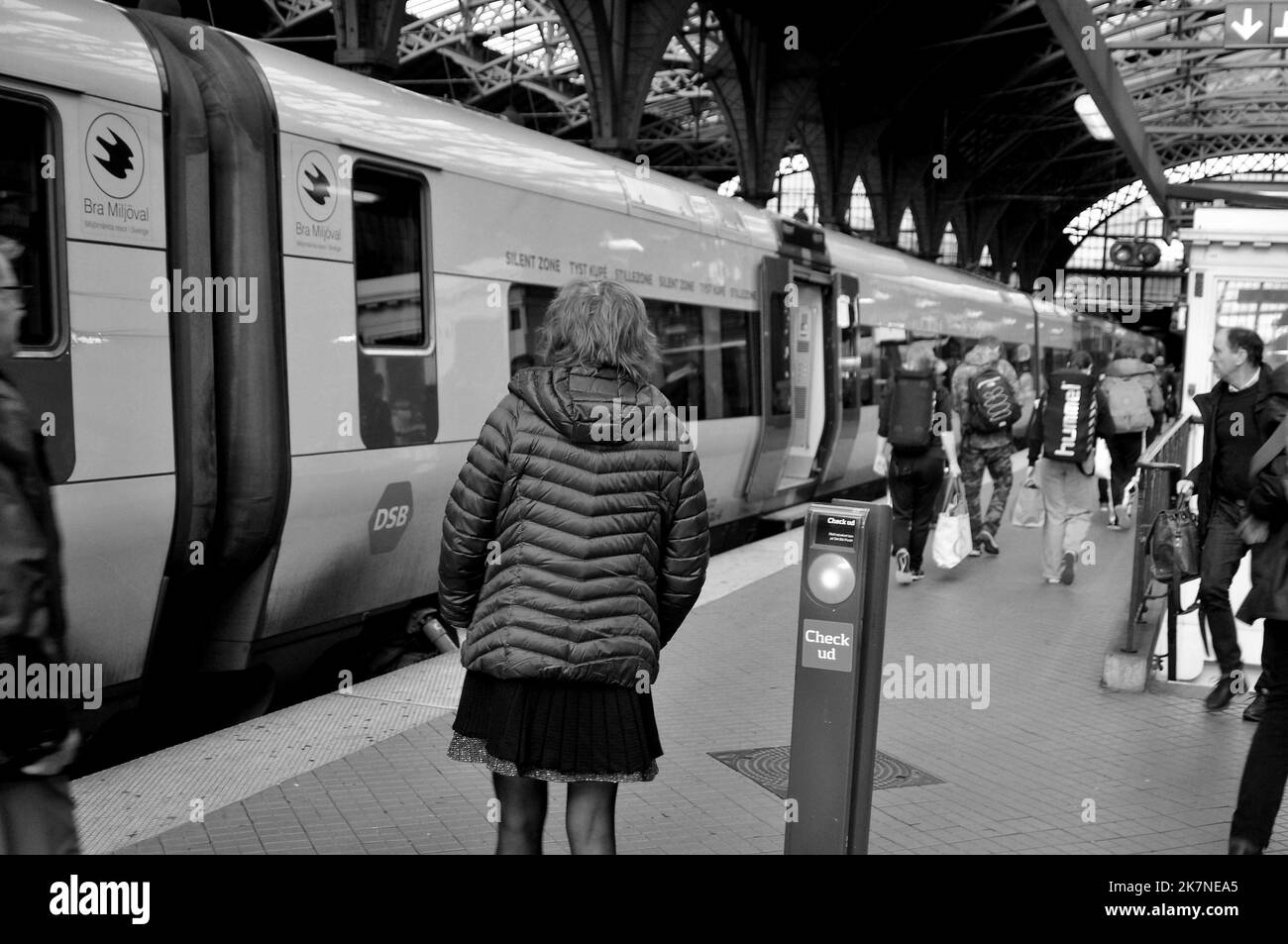 Copenahgen /Denmark/18 OIctober 2022/ Tran passengers at Copenhagen main train station inm danish capital. (Photo. Francis Joseph Dean/Dean Pictures. Stock Photo