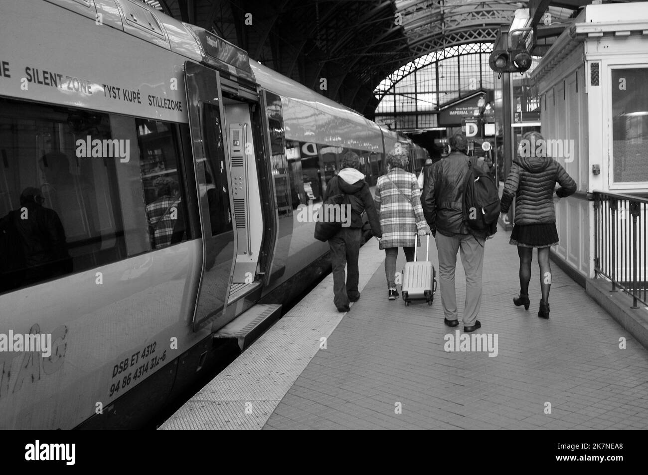 Copenahgen /Denmark/18 OIctober 2022/ Tran passengers at Copenhagen main train station inm danish capital. (Photo. Francis Joseph Dean/Dean Pictures. Stock Photo