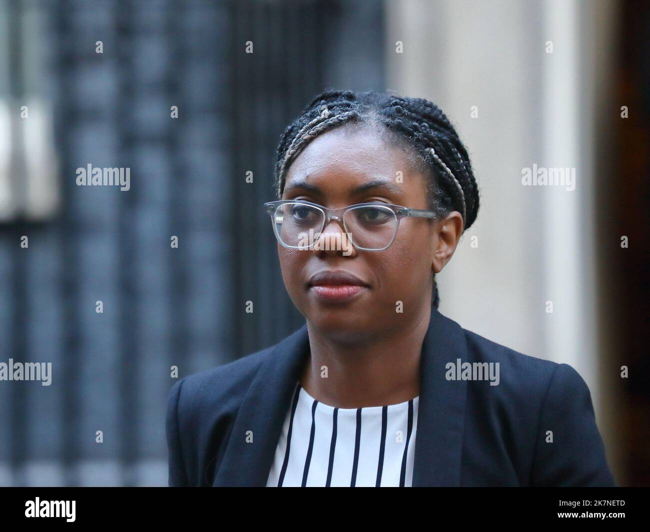 London, UK. 18th Oct, 2022. Trade Secretary Kemi Badenoch leaves ...