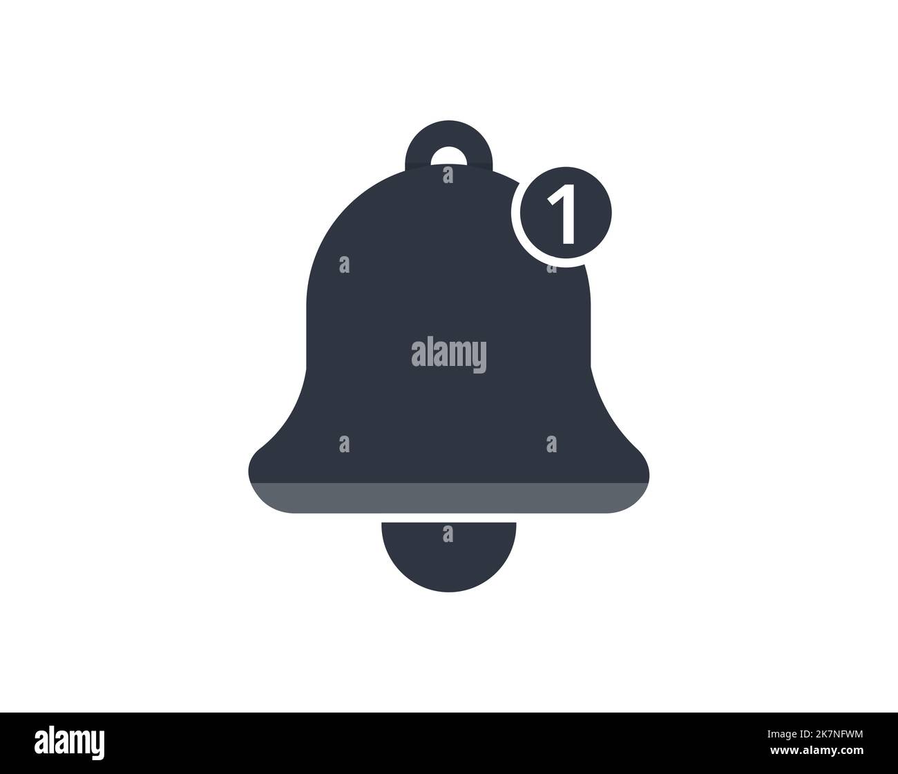 Black notification bell icon. Concept of alert ringing, reminders and