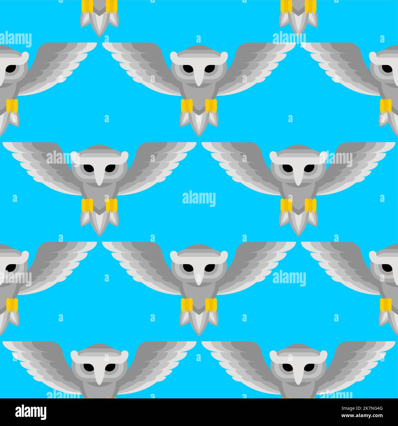 Owl Pattern seamless. Eagle-ow Background. Kids fabric ornament Stock Vector