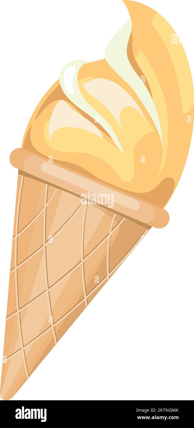 Waffle cone with ice cream ball. Cartoon icon Stock Vector Image & Art ...