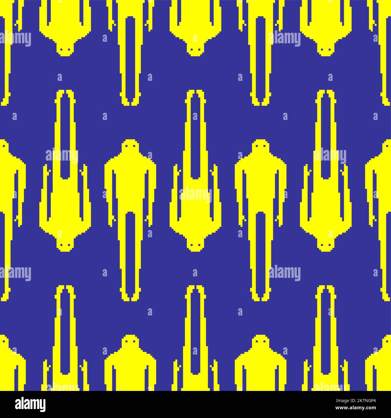 Ghost Pixel art Pattern seamless. 8 bit human phantom Background. pixelated Spook Kids fabric ornament Stock Vector