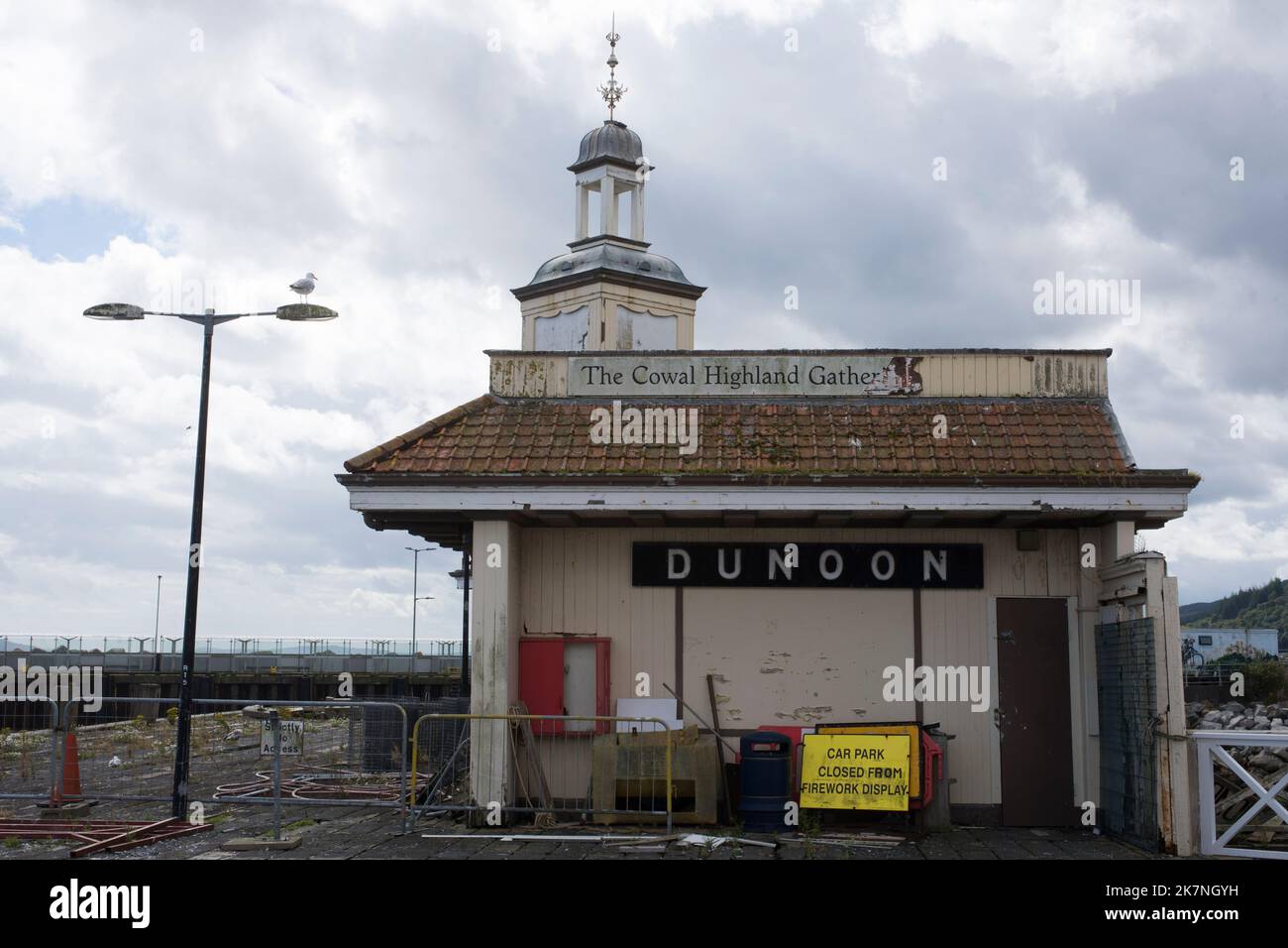 Disused part of buildings on Dunoon Pier, Dunoon, Cowal East. Closed ...