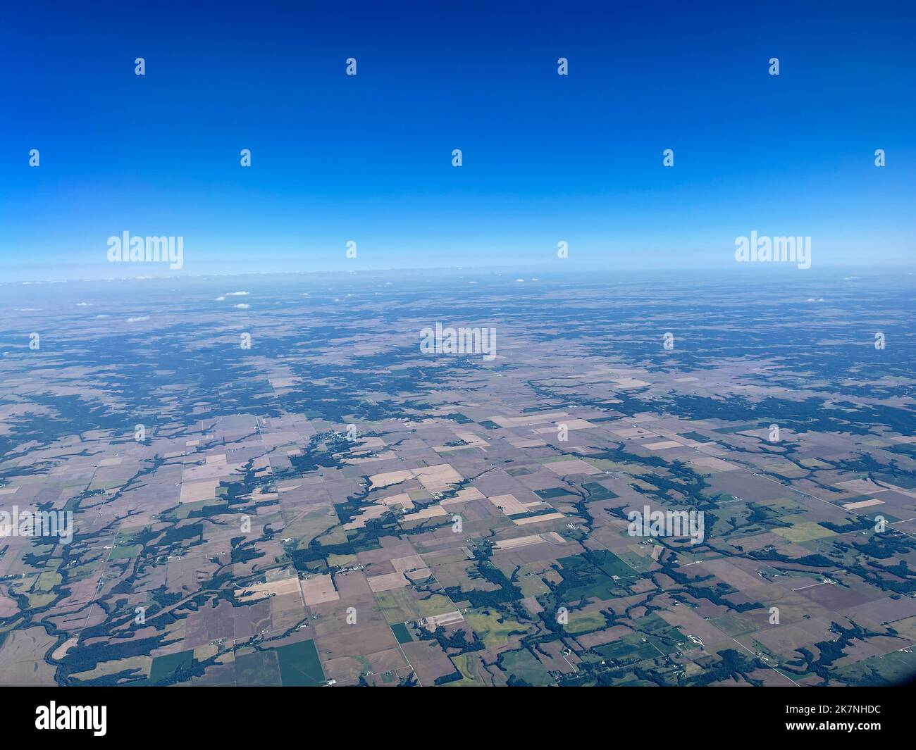An aerial view of the farmland in Illinois. Stock Photo
