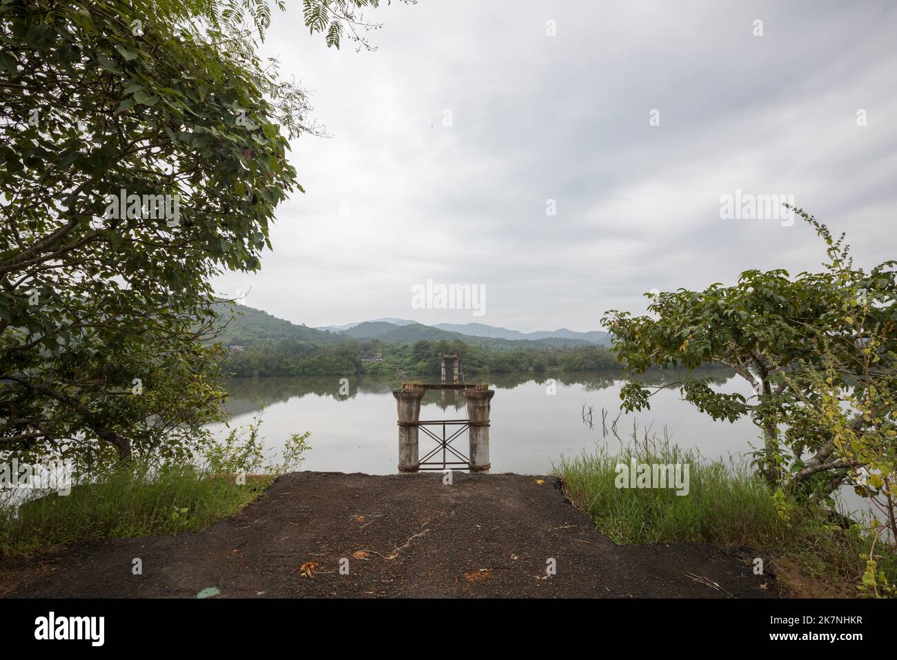 The Broken Borim Bridge build by Portuguese Stock Photo