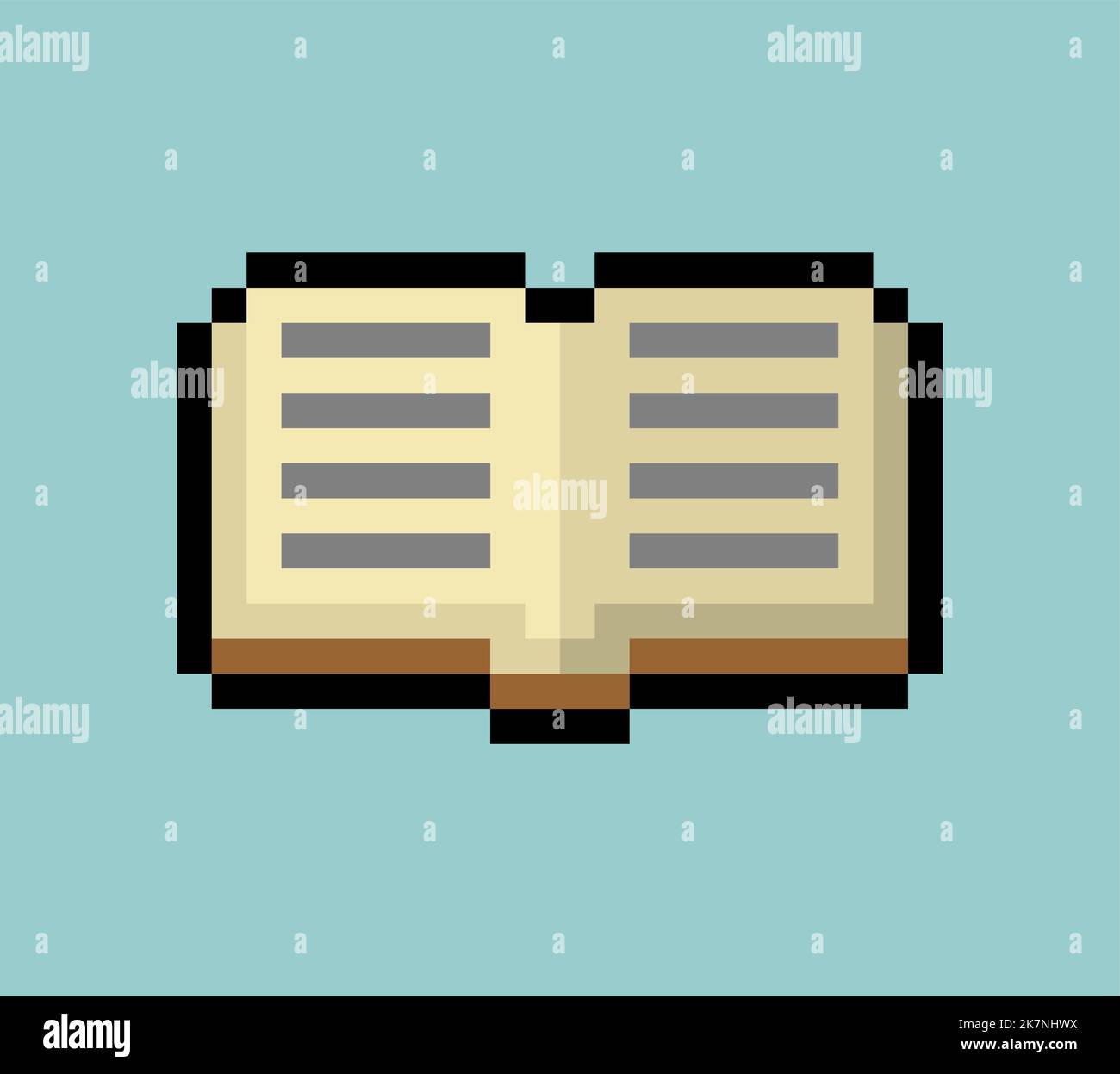 Open book Pixel art. 8 bit Book symbol. pixelated Vector
