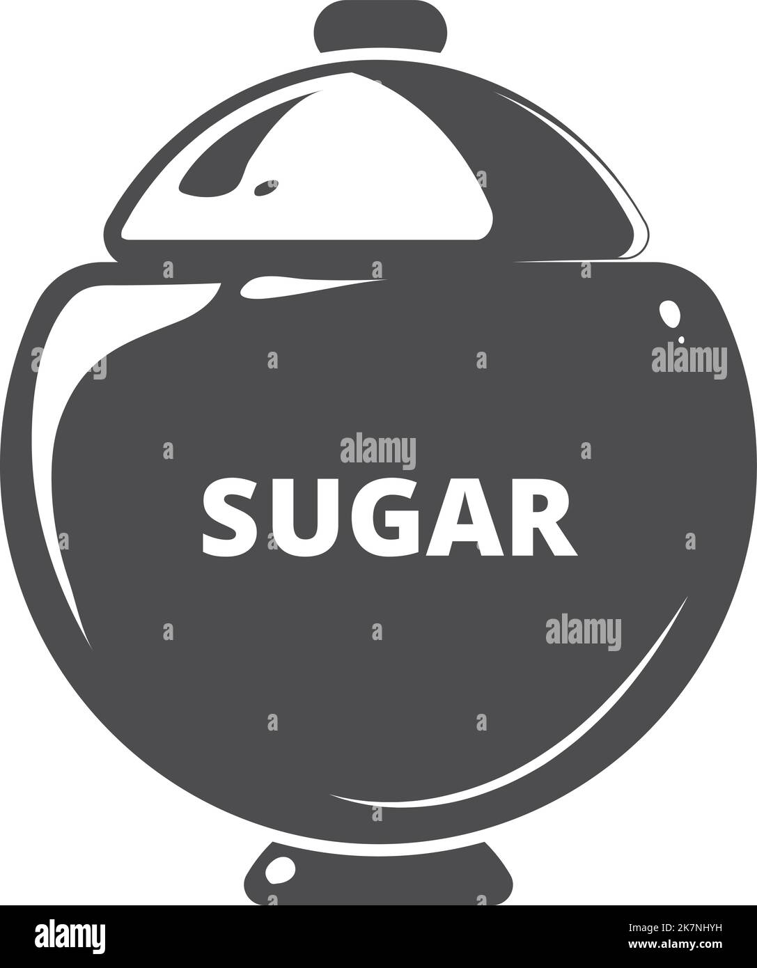 Sugar bowl black icon. Ceramic pot symbol Stock Vector
