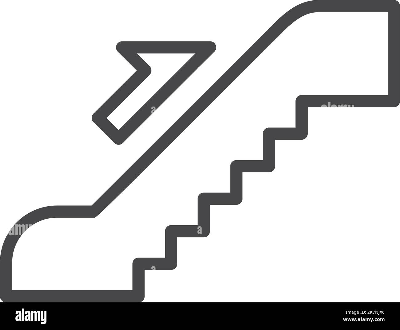 Upward staircase icon. Moving escalator lift symbol Stock Vector