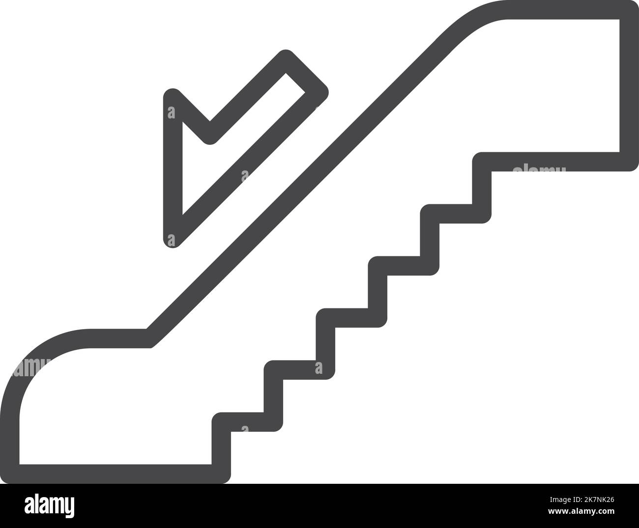 Escalator icon. Downward stairway symbol. Moving down Stock Vector
